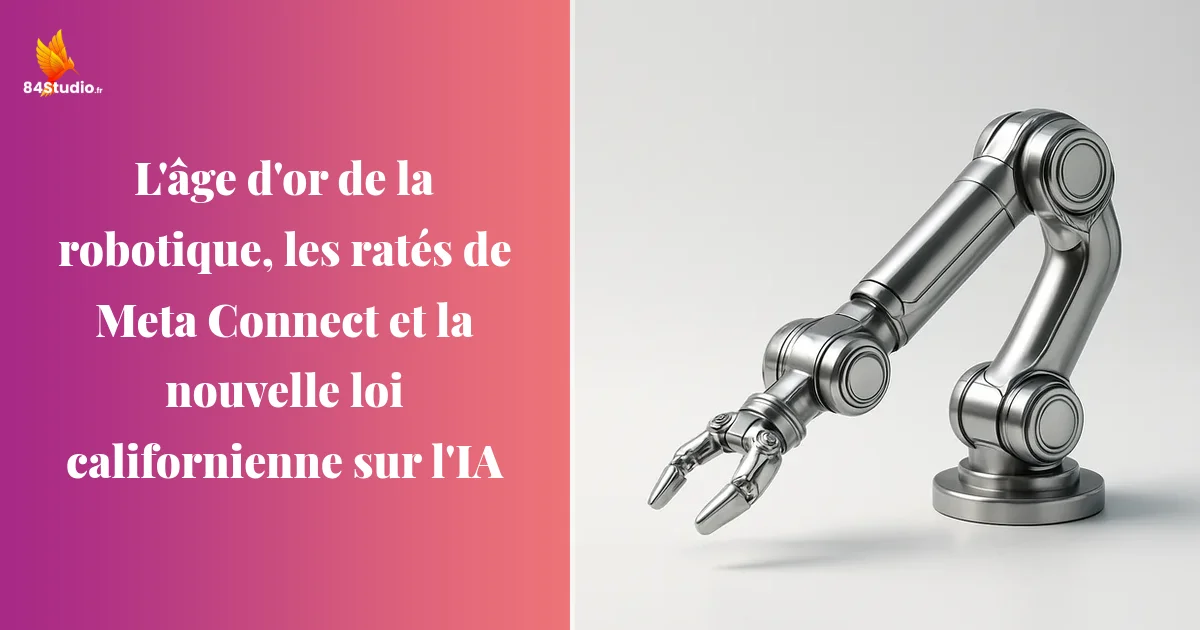 L'âge d'or de la robotique, les ratés de Meta Connect et la nouvelle loi californienne sur l'IA